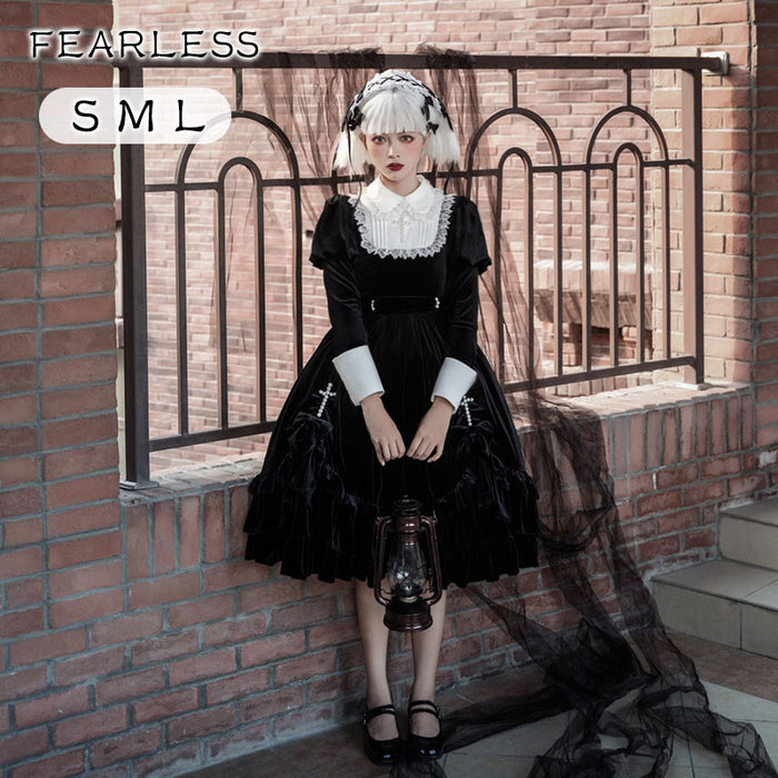 【7日内出荷】Fearless ワンピース ドレス ロリータ ロリィタ 長袖 ハロウィン 衣装仮装 レディース ロリータドレス Halloween ドレス ハロウイン仮装 コスチューム コスプレ 大人 ハロウィーン コスプレコスチューム仮装 S/M/L