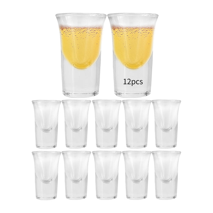RAKU ショットグラス 25ml ヘビーベース ウイスキー テキーラ ウォッカ 食洗機対応 広口設計 グラスコップ 鉛フリーガラス グラスコレクション 観覧車のワインラックに適応 透明 リキュール用 業務用 12個/24個/36個セット