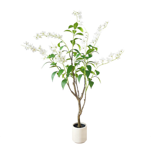 RAKU ジャスミンの花 フェイクグリーン 高さ約120cm 大型 フェイク観葉植物 鉢付き 本物そっくり リアル 人工観葉樹 お手入れ簡単 インテリア 室内 屋外 玄関 リビング オフィス 開店祝い 新築祝い 引越し祝い