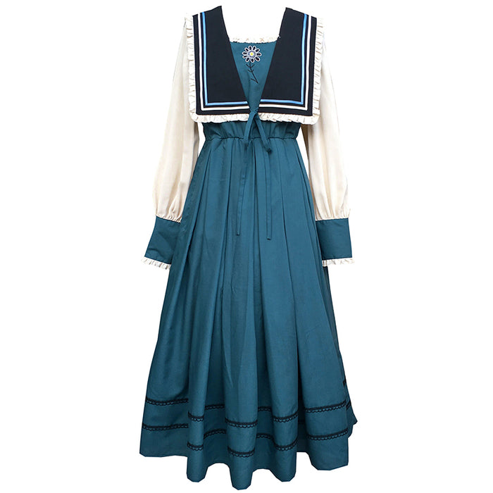 【7日内出荷】ロリータ服 ロリータファッションドレスワンピース 春夏 春秋 フレア ロング 長袖 ワンピース 制服 ドレス ロング スカート 大正ロマン ロリータ ゴシック ロリ 衣装 撮影 姫