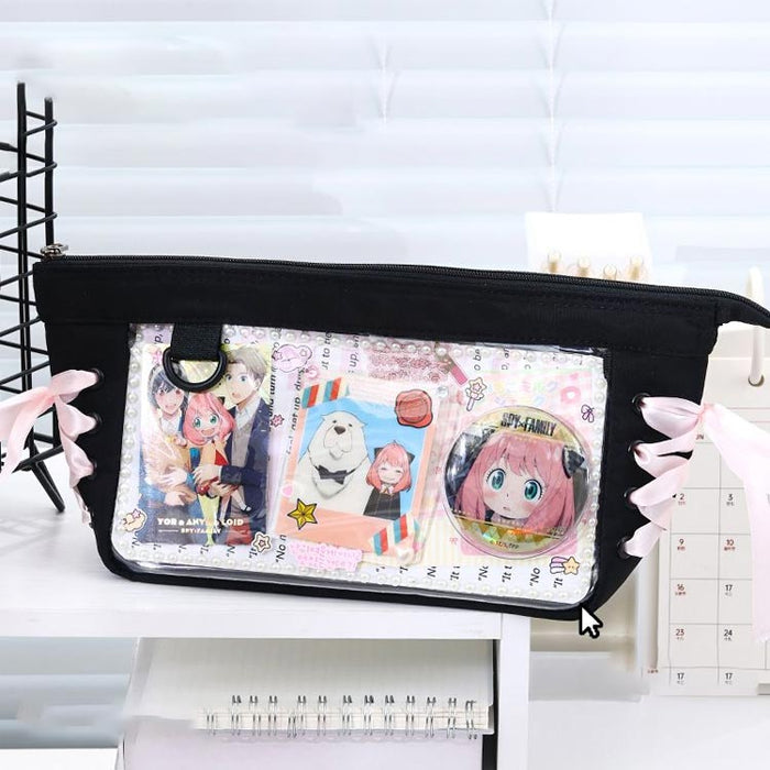 【7日内出荷】痛ペンケース 中学生 かわいい おしゃれ 高校生 痛バ ポーチ 推し活 女の子 男の子 文房具 オシャレ 大容量 痛バッグ クリアペンケース 痛ポーチ シンプル おしゃれ 韓国 文具 推し活 可愛 女性 子供 レディース 推し色 缶バッジ 痛ポ 痛バック