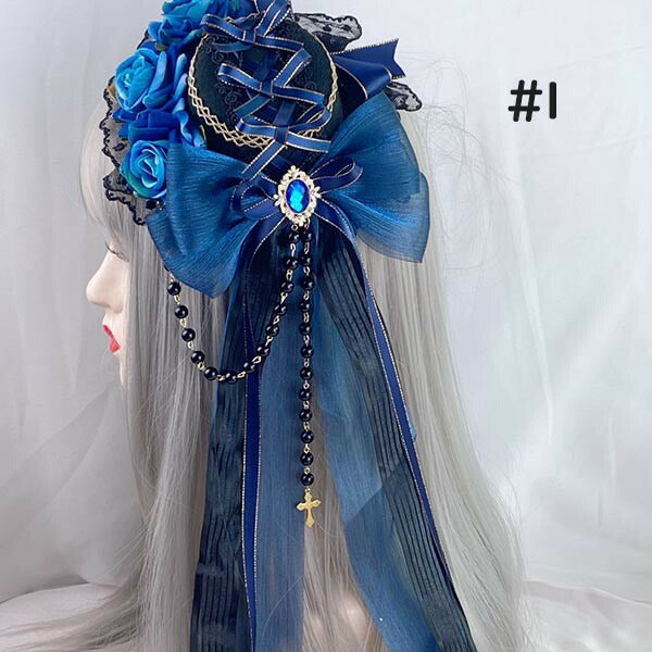 【7日内出荷】ヘッドドレス ハット ロリィタ 礼装帽子 ミニハット トーク帽 カクテルハット エレガント ピアノ 発表会 演奏会 文化祭 学園祭 コスプレ小道具 仮装 コスチューム アクセサリー イベント ブラック 黒