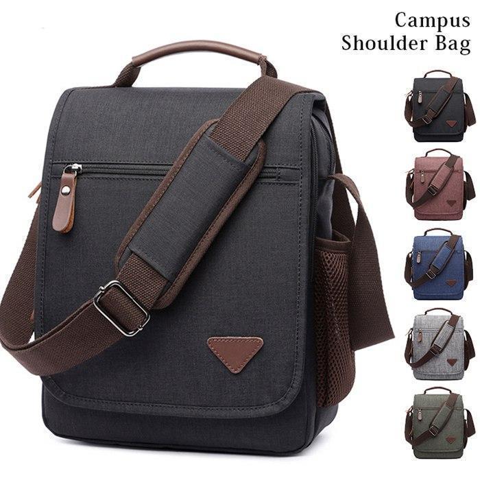 【7日内出荷】【3way】メンズ ショルダーバッグ 縦型 メンズバッグ  肩掛け 斜めがけ キャンバス 帆布 撥水 大容量 通勤 通学 多機能 おしゃれ シンプル