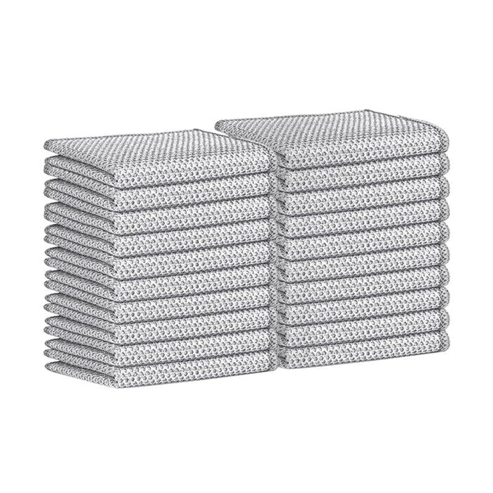 【三層構造】RAKU キッチンクロス ワイヤー雑巾 10~50枚セット 20×20cm ふきん ステンレス布巾 食器用キッチンタオル 両面使用 乾湿両用 食器拭き 油汚れクロス