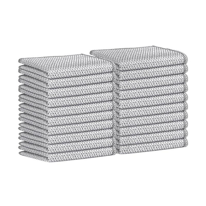 【三層構造】RAKU キッチンクロス ワイヤー雑巾 10~50枚セット 20×20cm ふきん ステンレス布巾 食器用キッチンタオル 両面使用 乾湿両用 食器拭き 油汚れクロス