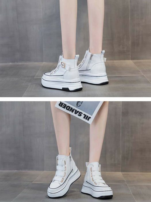 【7日内出荷】【6cmヒール】ショートブーツ レディース 黒 白 カジュアル 裏起毛 秋 冬 pu レザーシューズ レースアップ サイドゴア ブーツ 安定感 厚底 靴 韓国 原宿系 高校生 中学生 学生 通学 通勤 スポーツ 美脚 歩きやすい 疲れない 痛くない 大きいサイズ