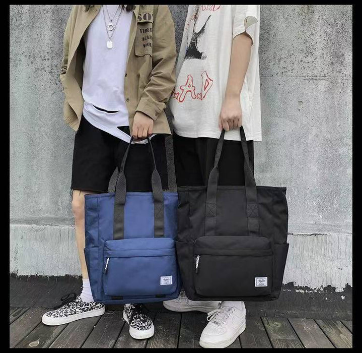 【7日内出荷】【2way】トートバッグ ポケット多い メンズ レディース トートバック おしゃれ 軽量 肩掛け 軽い 黒 ユニセックス 撥水 無地