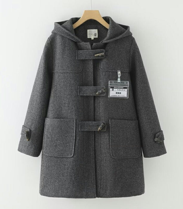 【7日内出荷】ダッフルコート 中綿 スクールコート レディースフード付き 秋冬 アウター ジャケット ミドル丈 韓国 トラッド 暖かい 防寒 厚手 長袖 きれいめ カジュアル ゆったり 体型カバー 通勤 通学 学生 20代 30代 40代 ベージュ ネイビー グレー