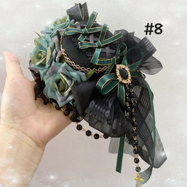 【7日内出荷】ヘッドドレス ハット ロリィタ 礼装帽子 ミニハット トーク帽 カクテルハット エレガント ピアノ 発表会 演奏会 文化祭 学園祭 コスプレ小道具 仮装 コスチューム アクセサリー イベント ブラック 黒
