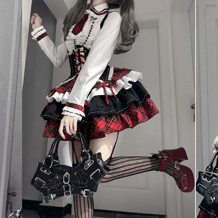 【7日内出荷】【3点セット】お姫様 文化祭 スカート可愛い Lolita ブラウス ロリータ リボン ロリータ スカート 可愛い アイドル衣装 プリンセスドレス コスプレ衣装 上下セット コスチューム 学園祭 かわいい 萌え イベント ロリータファション