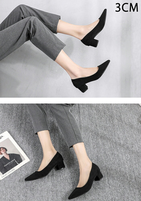 【7日内出荷】【5cmヒール 】パンプス 黒 スエード 痛くない 走れる 歩きやすい 疲れない 太ヒール ポインテッドトゥ レディース 就活 通勤 オフィス 冠婚葬祭 入学式 卒業式 立ち仕事 美脚 安定感 静音 3cm 5cm ローヒール ミドルヒール チャンキーヒール