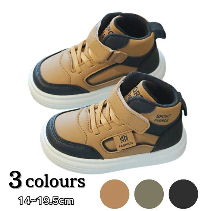 【7日内出荷】キッズ スニーカー シューズ 幼児 小学生 スポーツシューズ 子供 黒 ブラウン カーキグリーン きれいめ 運動靴 マジックテープ キッズ シューズ 女の子 男の子 外出 子ども 歩きやすい 子供靴 滑り止め 屈曲性 柔らかい 疲れない アウトドア 滑りにくい 14-19.5cm