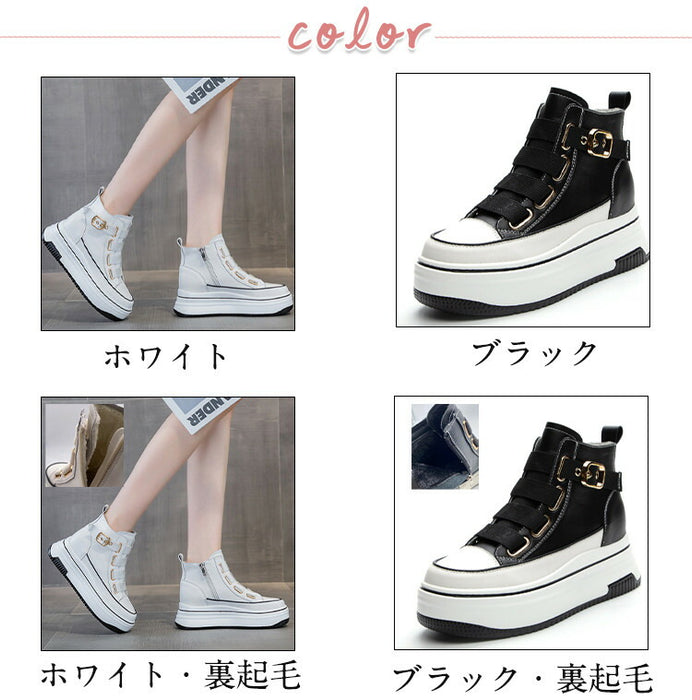 【7日内出荷】【6cmヒール】ショートブーツ レディース 黒 白 カジュアル 裏起毛 秋 冬 pu レザーシューズ レースアップ サイドゴア ブーツ 安定感 厚底 靴 韓国 原宿系 高校生 中学生 学生 通学 通勤 スポーツ 美脚 歩きやすい 疲れない 痛くない 大きいサイズ