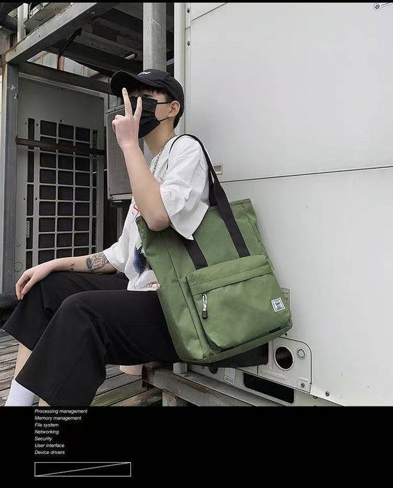 【7日内出荷】【2way】トートバッグ ポケット多い メンズ レディース トートバック おしゃれ 軽量 肩掛け 軽い 黒 ユニセックス 撥水 無地