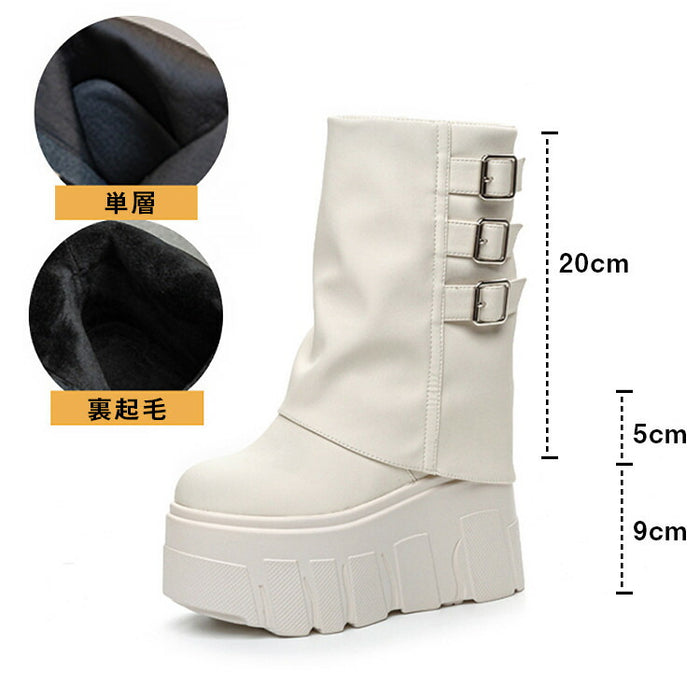 【7日内出荷】ショートブーツ 厚底 ブーツ レディース ヒール9cm 靴 日常 通勤 ナウシカブーツ 秋ブーツ おしゃれ ラウンドトゥ 痛くない 履きやすい 柔らかい カジュアル ゆったり きれいめ 人気 クール 身長盛れる 春夏秋冬 ダンスシューズ  韓国 仕事 合皮 原宿系 細見え 黒 ベージュ