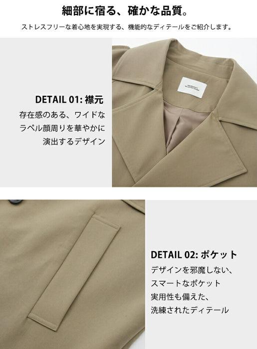 【M-3XL】トレンチコート メンズ ショート丈 ジャケット アウター オーバーサイズ ビッグシルエット ゆったり ダブルブレスト ライトアウター スプリングコート カジュアル 韓国 ファッション おしゃれ 通勤 通学 春 秋 服 黒 ベージュ 大きいサイズ