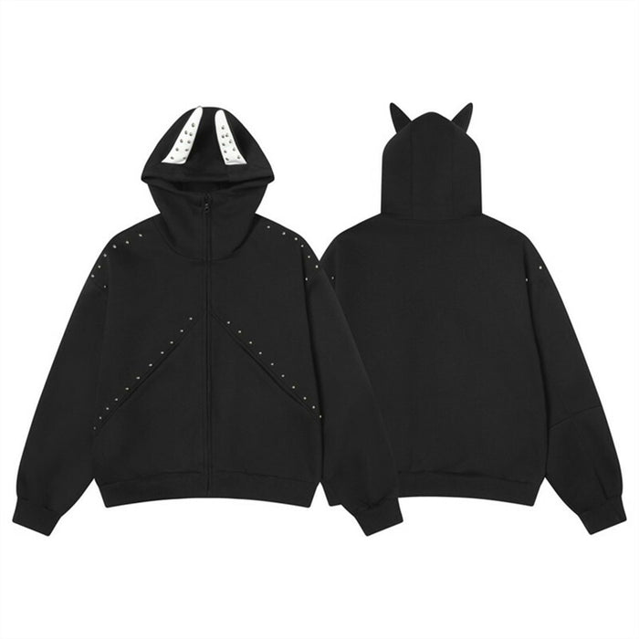 【7日内出荷】パーカー レディース オーバーサイズ 長袖パーカー うさ耳パーカー ウサギ耳 ウサ耳 原宿ファッション 個性派 デザイン ユニセックス オーバーサイズ