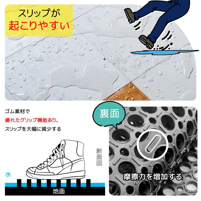 RAKU 有孔ゴムマット ラバーマット 水はけ 極厚 滑り止め 水洗い 穴付き 転倒防止 耐久性 防振 防音 車庫 駐車場 倉庫 屋外 ゴムマット 作業マット 穴あきラバー