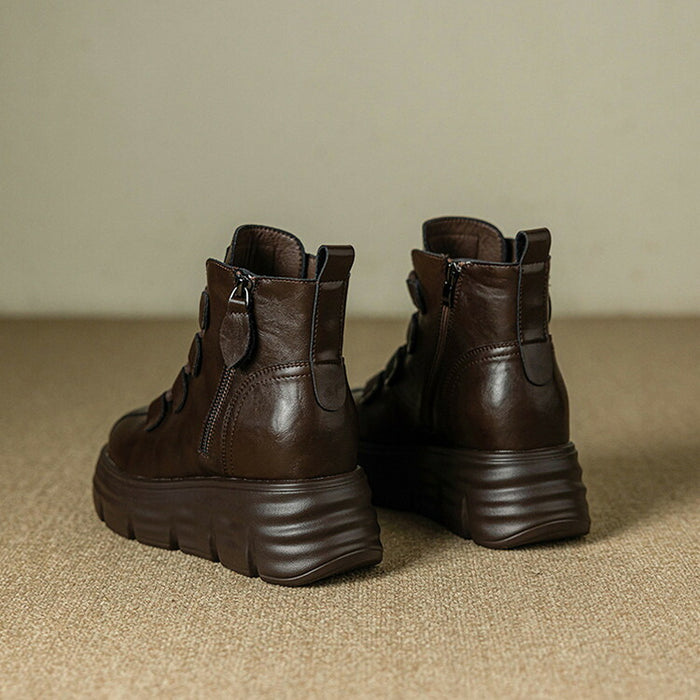 【7日内出荷】【8cm ヒール】厚底 ショートブーツ レディース ブーツ  ショート丈 PU レザーシューズ 2cmインソール 安定感 美脚 くつ 靴 通学 通勤 黒 ブラウン 裏起毛 春 秋 冬 サイドゴム ラウンドトゥ 厚底ブーツ おしゃれ 韓国 歩きやすい 疲れない 滑りにくい 大きいサイズ 22cm～25cm