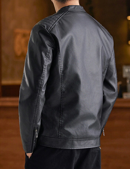 ライダース ジャケット メンズ PU レザージャケット バイクジャケット 裏起毛 フェイクレザー ブルゾン ライトアウター  防寒 保温 秋冬 ツーリング きれいめ カジュアル シンプル おしゃれ 大人 大きいサイズ ブラック グリーン ブラウン