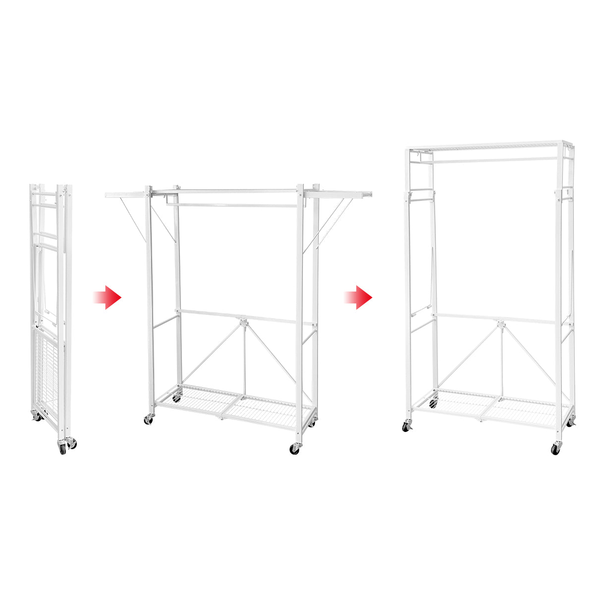 RAKU 折り畳み式ワードローブ クローゼット RAKU ワードローブ 折り畳み式 3WAY使える 縦横拡張可能 大容量