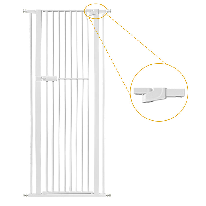 RAKU ホワイト ブラック　ペットゲート 猫 高さ190cm 突っ張り式 3.5cm柵間隔 取付幅61.5-246cm選択可能 オートクローズ 前後90°開閉 脱出防止フェンス