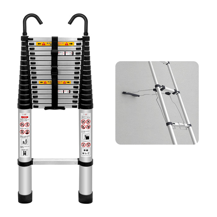 RAKU 伸縮はしご アルミ製 2.6M/3.2M/3.8M/6.2M 自動ロック 耐荷重