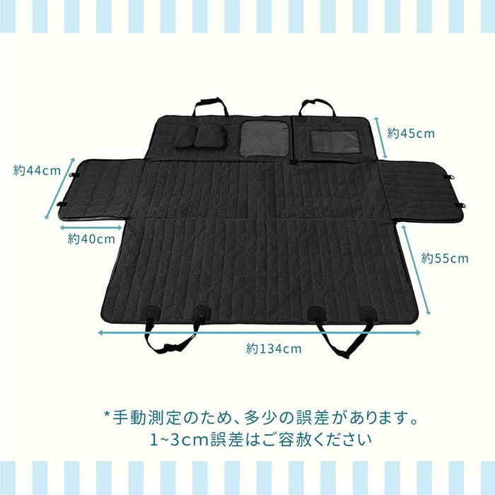 RAKU 車ペットシート ペット用防水ドライブシート 600Dオックスフォード素材 メッシュ窓付き お手入れ簡単 後部座席カバー ポケット付き 約137x147cm