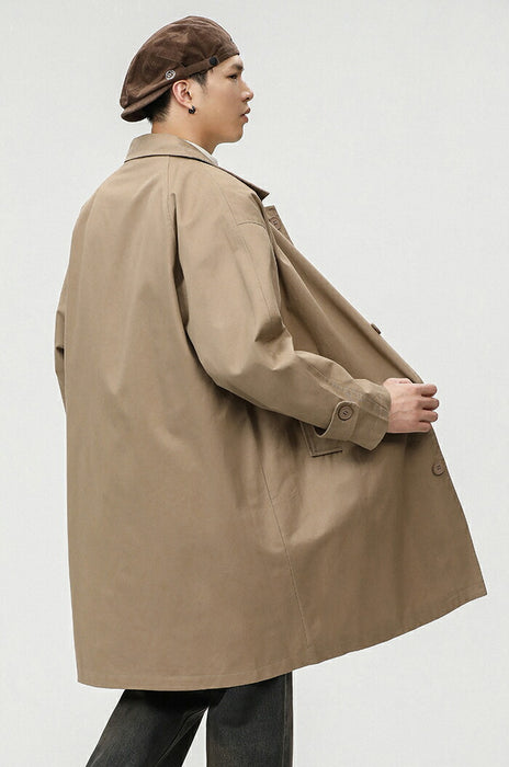 【M-3XL】コート メンズ ステンカラーコート スプリングコート ビジネスコート アウター ゆったり 綿 薄手 ライトアウター ロングコート ビジネス カジュアル きれいめ 通勤 通学 シンプル 無地 韓国 おしゃれ 春 秋 服 黒 ベージュ 大きいサイズ