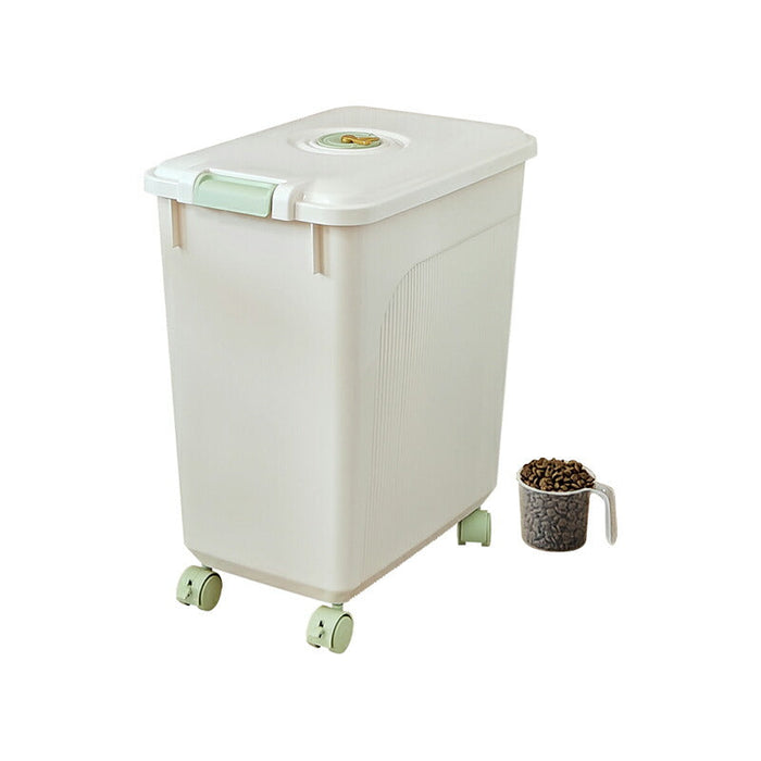 RAKU フードストッカー ドライフードストッカー 大容量 15kg 25kg 30kg 湿気防止 長期保存 食品を新鮮状態に保ち 計量カップ付き カスタマイズ時計 ライスストッカー お米入れ お米ケース 貯蔵タンク キャスター 軽量 丈夫 犬 猫 ペット