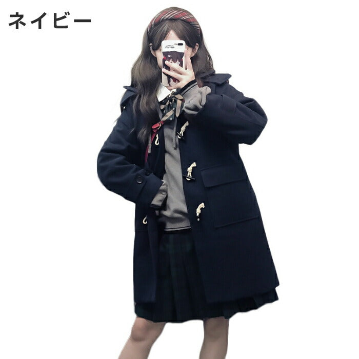 【7日内出荷】ダッフルコート レディース スクールコート 中綿 キルティング ロング丈 フード付き アウター ジャケット 学生 通学 制服コーデ JK きれいめ カジュアル ゆったり 体型カバー おしゃれ 暖かい 防寒 厚手 通勤 デート プレゼント 彼女 娘