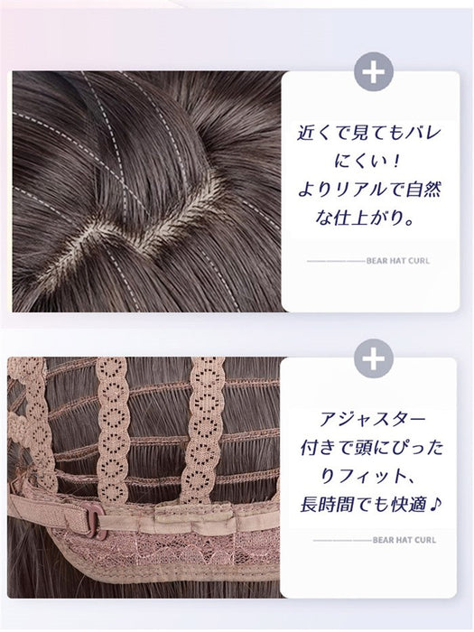 【7日内出荷】ロリータ ウィッグ ロング カール ツインテール フルウィッグ バンスクリップ付き 前髪あり ふんわり カール 耐熱 コスプレ メイド ロリータファッション 撮影用 衣装用 ブラック ブラウン 金髪