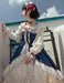 【7日内出荷】 ロリータ 森ガール ワンピース Aライン Lolita 2way オフショルダー 長袖 レース フリル 半袖 萌え萌え 可愛い かわいい プリンセス お姫様 プレゼント ミモレ丈 レディース ロココ コスチューム 仮装 ハロウィン 学園祭 文化祭 ベージュ ネイビー