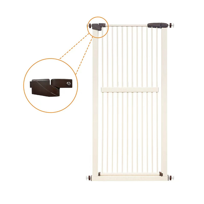 RAKU 猫 脱走防止 ゲート ハイタイプ 高さ155cm 3.5cm間隔 取付幅76.5-171cm 突っ張り 穴開け不要 ウォールセーバー付 ペットゲート ドア付き 猫飛越え防止 子供乗越え防止 ワイド オートクローズ ペット フェンス 柵 玄関 安全ゲート