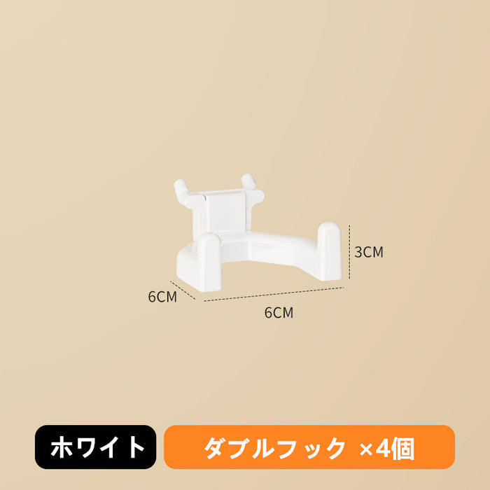 RAKU 有孔ボード ダブルフック 4個 パーツ ペグボード用 小物収納 オプション