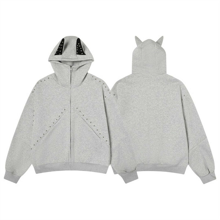 【7日内出荷】パーカー レディース オーバーサイズ 長袖パーカー うさ耳パーカー ウサギ耳 ウサ耳 原宿ファッション 個性派 デザイン ユニセックス オーバーサイズ