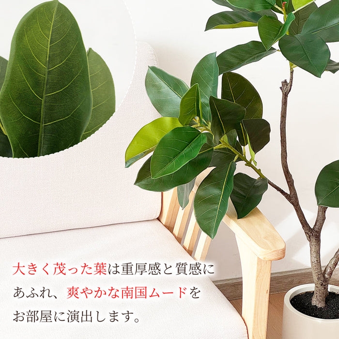 RAKU フィカス フェイクグリーン 高さ約150cm 大型 フェイク観葉植物 鉢付き 本物そっくり リアル 人工観葉樹 南国風 お手入れ簡単 インテリア 室内 屋外 玄関 リビング オフィス 開店祝い 新築祝い 引越し祝い
