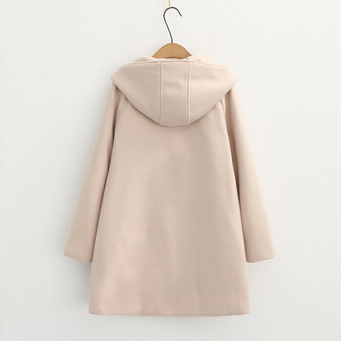 【7日内出荷】ダッフルコート 中綿 スクールコート レディース  コート ダッフル 学生 制服 フード付き アウター ジャケット ミドル丈 韓国 アウター ブレゾー 秋冬 暖かい 防寒 厚手 かわいい カジュアル ゆったり 通勤 通学 ネイビー ベージュ レッド