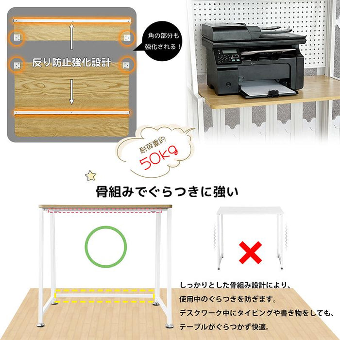 RAKU 書斎机 学習机 折り畳みテーブル 上棚付き 本棚 収納力抜群 組立不要 天板73.5×48cm キャスター 固定脚 角丸加工 耐久性 パソコンデスク PCデスク