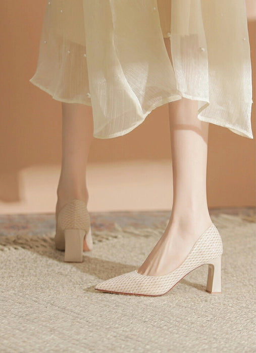 【7日内出荷】【5.5cm~7.5cmヒール】パンプス 痛くない 走れる 結婚式 ポインテッドトゥ チェック 太めヒール チャンキーヒール レディース パーティー お呼ばれ 二次会 入学式 卒業式 きれいめ おしゃれ ハイヒール  美脚 脚長 キラキラ ラメ 黒 白 ベージュ 5.5cm 7.5cm