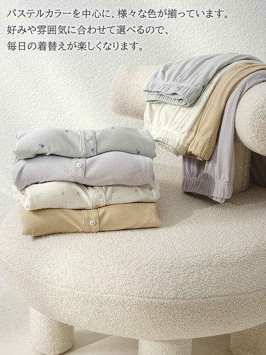 【7日内出荷】【2点セット 】ルームウェア レディース 長袖 可愛い パジャマ ゆったり セットアップ 寝巻き 部屋着 秋 冬 春 夏 シンプル 女性 中学生 高校生 韓国 カジュアル クルーネック トップス 長ズボン ナイトウェア 大きいサイズ おしゃれ 大人 入院 旅行 修学旅行 新生活 プレゼント ギフト M L