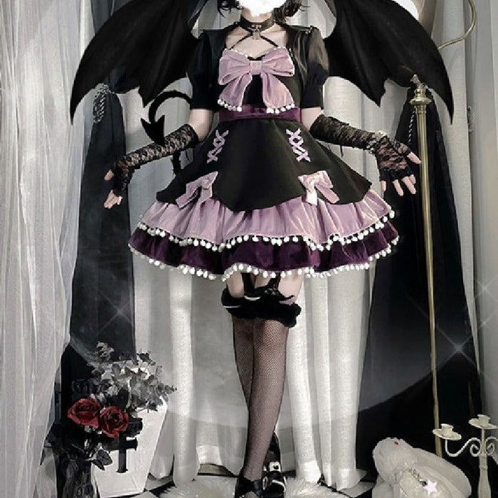 ロリータJSKワンピース 袖なし ロリータドレス 蝶結び付き ベルト付き オリジナルデザイン 甘ロリ フリル リボン 可愛い 原宿 レディース ガーリー キュート
