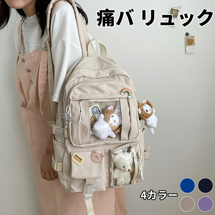 【7日内出荷】痛バッグ 痛バ 痛リュック リュック バックパック レディース 推し活バッグ 推し活リュック デコバッグ クリアバッグ JK 軽量 大容量 お宅 オタクバッグ ビニールバッグ プレゼント ギフト 誕生日