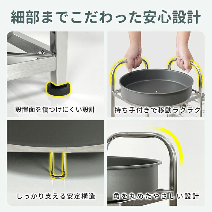 RAKU 調味料ラック 2段 360°回転式 高トレー設計 落下防止 食器ホルダー付き 大容量 卓上回転ラック スパイス収納 キッチン収納 グレー/ベージュ
