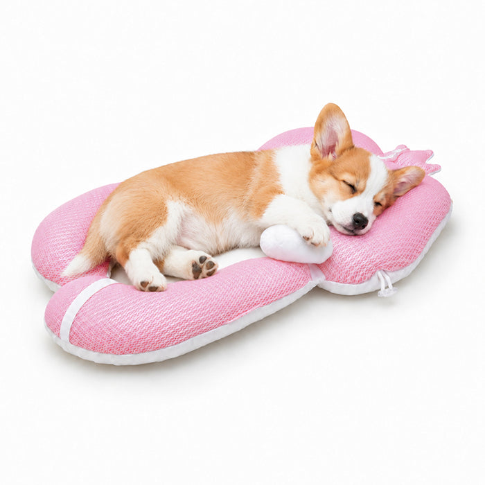 RAKU 犬 あごのせ枕 猫 ペット介護クッション 2WAY クラウンデザイン 上下分離式 体圧分散 床ずれ対策 高さ調節 リバーシブル テンセルメッシュ×ボア素材 通気性 シニア犬 シニア猫 老犬介護 高齢犬 ペット枕