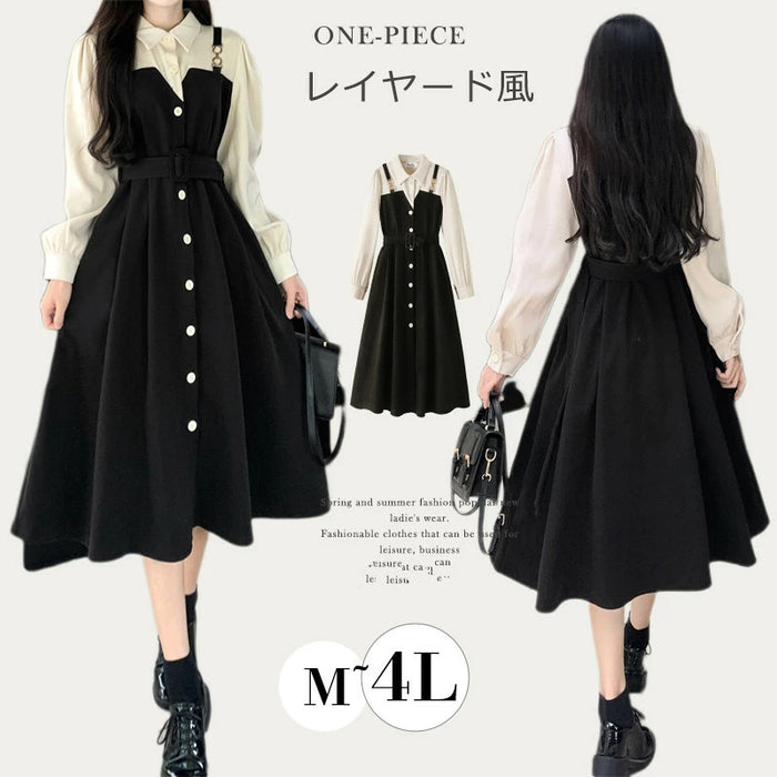 【7日内出荷】ワンピ シャツ お洒落 ワンピース シャツワンピ シャツワンピース レディース ロング ロングワンピ ロングワンピース アウター 着痩せ Aライン マキシ 長袖 ライトアウター 前開き ロングシャツ 羽織 切り替え きれいめ 体型カバー 秋 冬