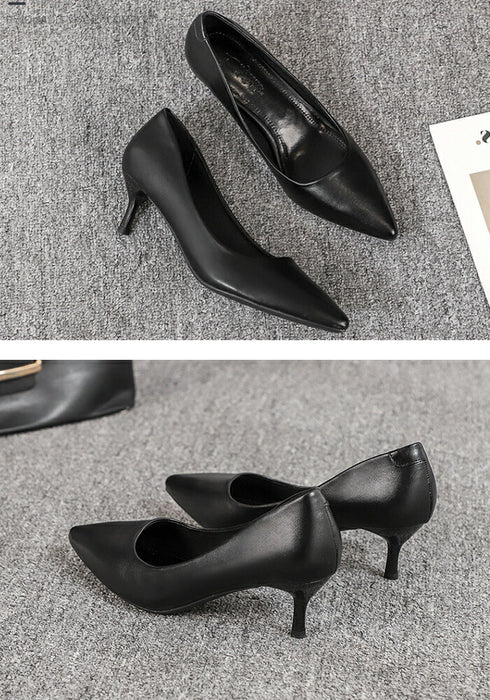 【7日内出荷】【3cm~9cmヒール】 パンプス 痛くない 歩きやすい 疲れない PU ポインテッドトゥ ピンヒール ヒールが選べる 3cm 5cm 7cm 9cm ローヒール ミドルヒール ハイヒール レディース 就活 リクルート 通勤 オフィス 冠婚葬祭 入学式 卒業式 美脚 黒 21.5 25.0