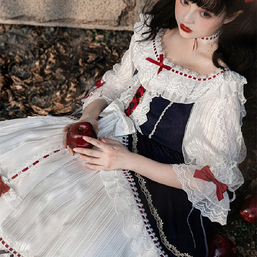 【7日内出荷】プリンセス風 ロリータワンピース ワンピース ワンピ lolita 花嫁 レース フリル 日常 甘ロリ 可愛い 原宿 ガーリー 春夏秋