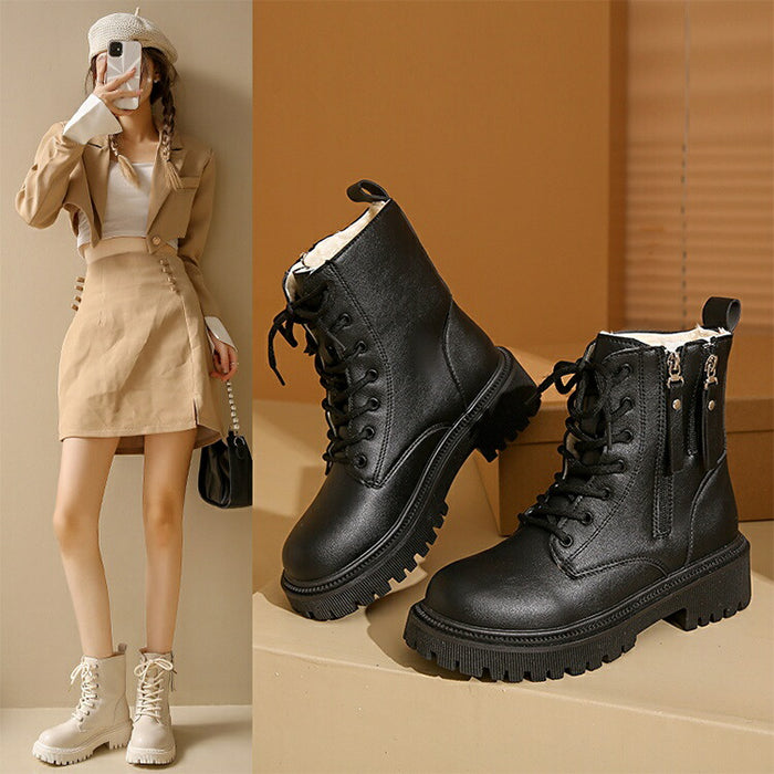 【7日内出荷】ダンス 黒 ヒール 白 ベージュ ショートブーツ レディース 大きめサイズ 編み上げ ローヒール 厚底 歩きやすい 疲れない きれいめ レースアップ ヒール5cm 痛くない オフィス きれいめ ダンス 発表会 普通着 ゆったり サイドジッパー ダンス おしゃれ 裏起毛 太ヒール
