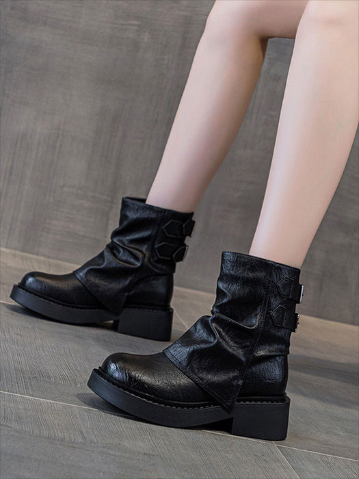 【7日内出荷】ショートブーツ レディース 厚底 ブーツ 太ヒール ラウンドトゥ 秋ブーツ 靴 カジュアル おしゃれ ナウシカブーツ 痛くない 履きやすい 柔らかい 幅広 ゆったり エスニックブーツ きれいめ シンプル 大人気 美脚 春夏秋冬 韓国 通勤 仕事 PU 合皮 原宿系 細見え 黒 ブラウン